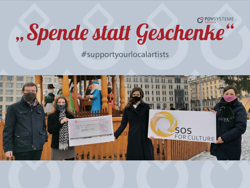 Spendenscheckübergabe an SOS for Cultures